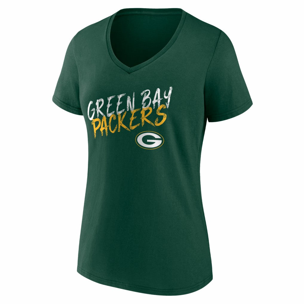 Green Bay Packers Women's Hustle V-Neck T-Shirt - Green for sale