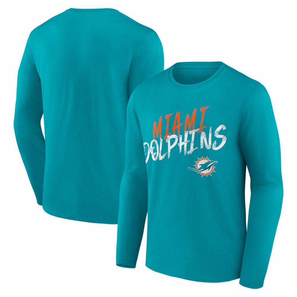 Miami Dolphins Hustle Long Sleeve T-Shirt - Aqua on sale