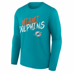 Miami Dolphins Hustle Long Sleeve T-Shirt - Aqua on sale