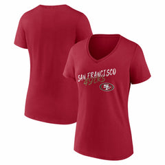 San Francisco 49ers Women's Hustle V-Neck T-Shirt - Scarlet sale
