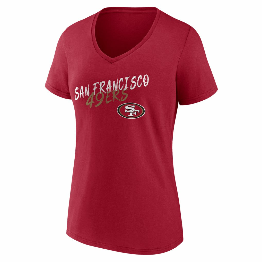 San Francisco 49ers Women's Hustle V-Neck T-Shirt - Scarlet sale