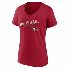 San Francisco 49ers Women's Hustle V-Neck T-Shirt - Scarlet sale