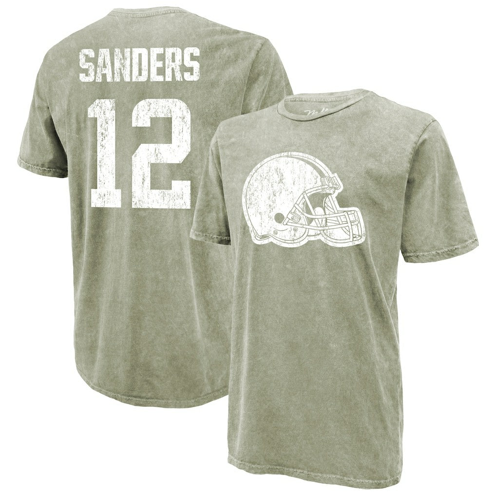 Shedeur Sanders Cleveland Browns Majestic Threads Mineral Wash Name & Number T-Shirt - Moss Green outlet