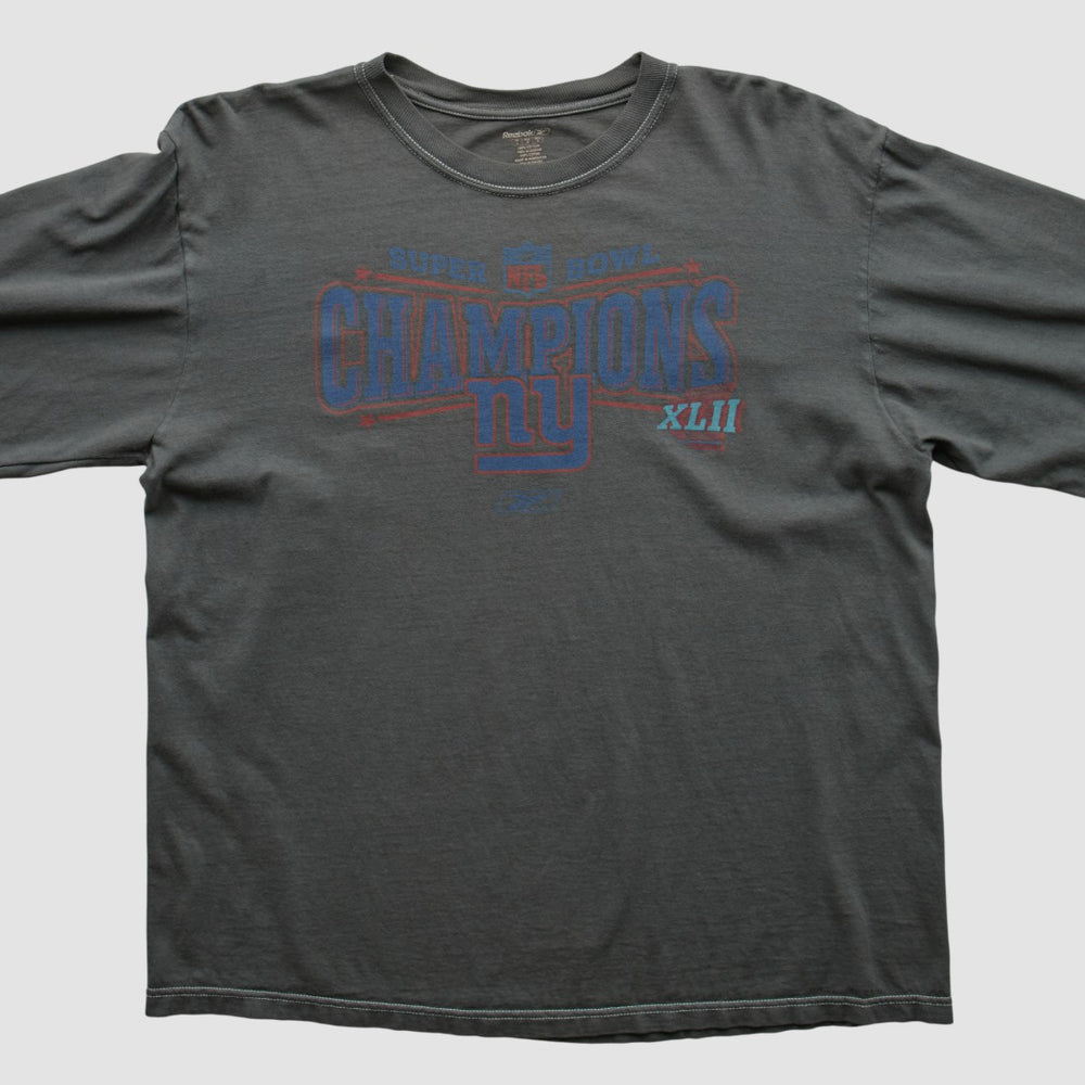 New York Giants Reebok 2008 Long Sleeve T-shirt - Charcoal Vintage cheap