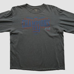 New York Giants Reebok 2008 Long Sleeve T-shirt - Charcoal Vintage cheap