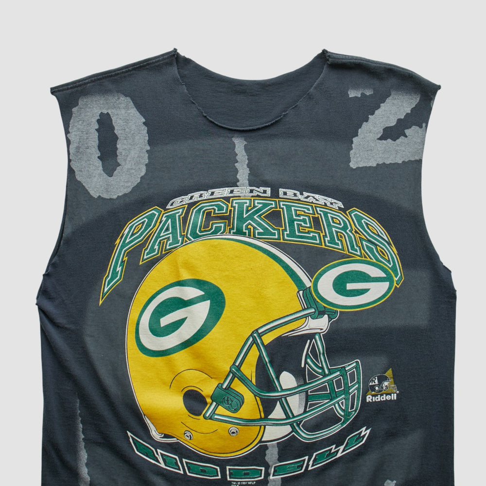 Green Bay Packers 1997 Tank - Charcoal Vintage on sale