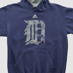 Detroit Tigers Adidas 2010s Hooded Pullover Sweatshirt Navy Vintage