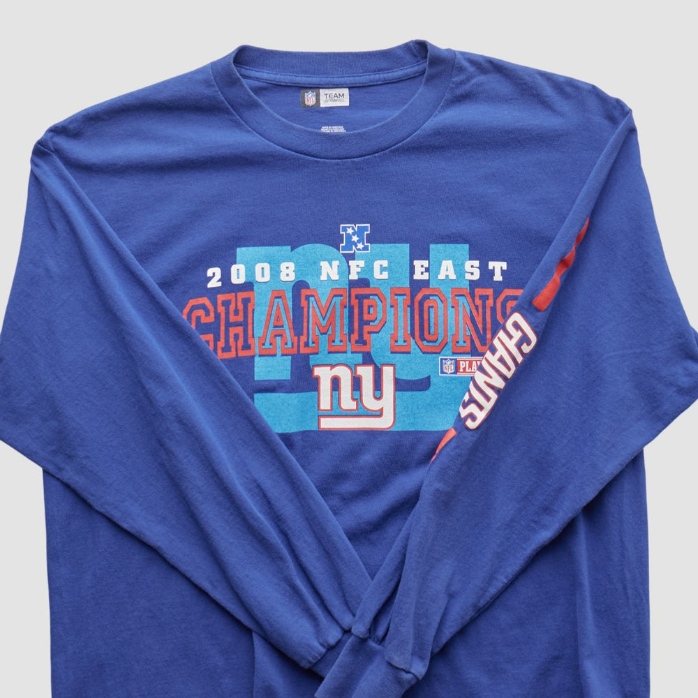 New York Giants NFL 2008 Long Sleeve T-shirt - Blue Vintage cheap