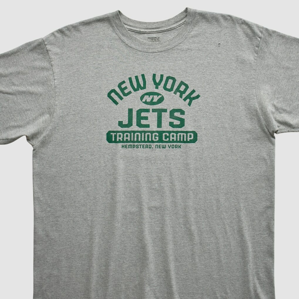New York Jets Reebok 2000s T-shirt - Heather Gray Vintage sale