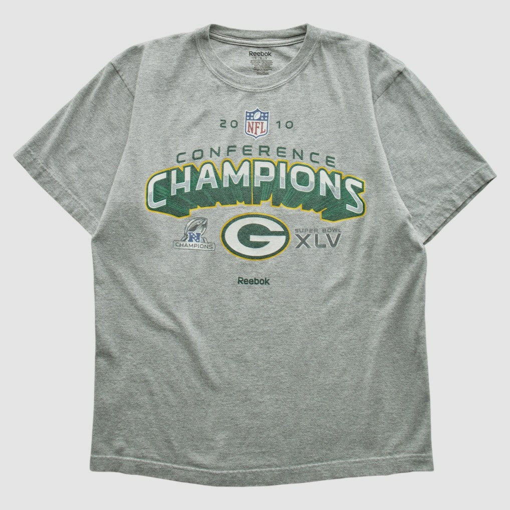 Green Bay Packers Reebok 2010 T-shirt - Heather Gray Vintage for sale