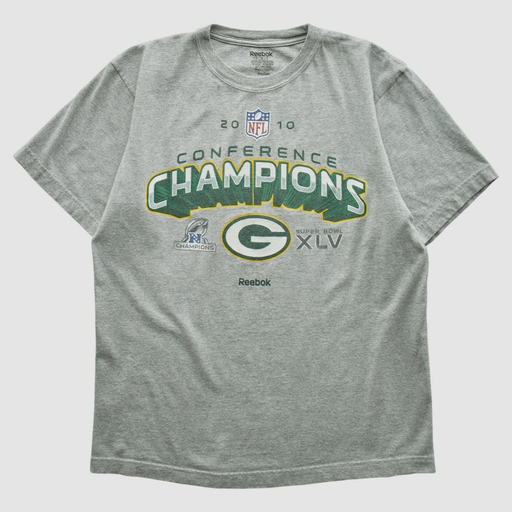 Green Bay Packers Reebok 2010 T-shirt - Heather Gray Vintage for sale