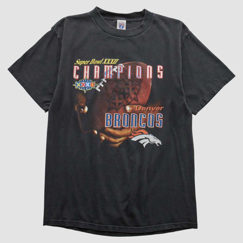Denver Broncos Logo Athletic 1998 T-shirt - Black Vintage on sale