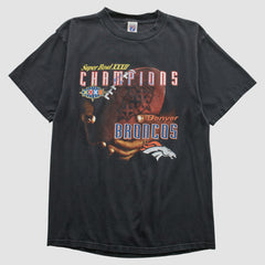 Denver Broncos Logo Athletic 1998 T-shirt - Black Vintage on sale