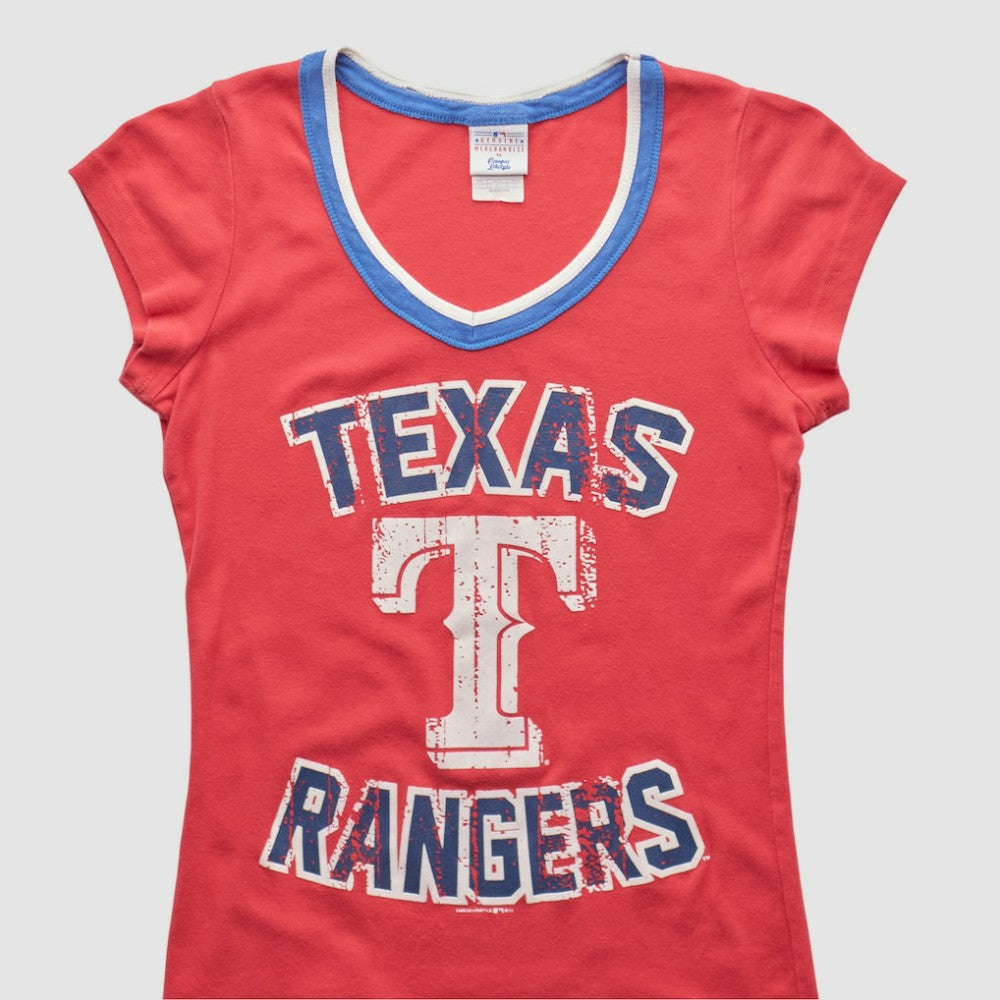 Texas Rangers Campus Lifestyle 2010s T-shirt Red Vintage