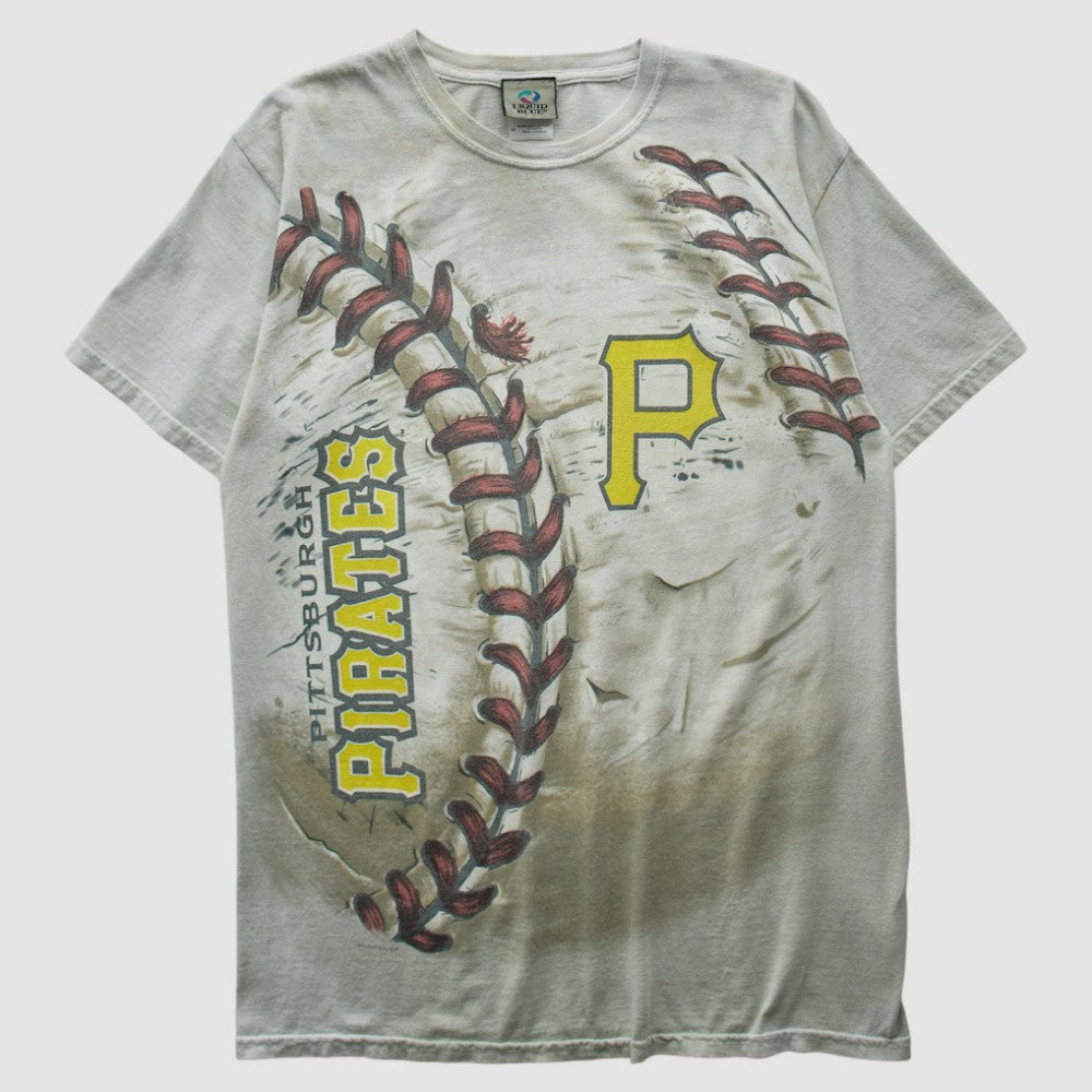 Pittsburgh Pirates Liquid Blue 2000s T-shirt White Vintage