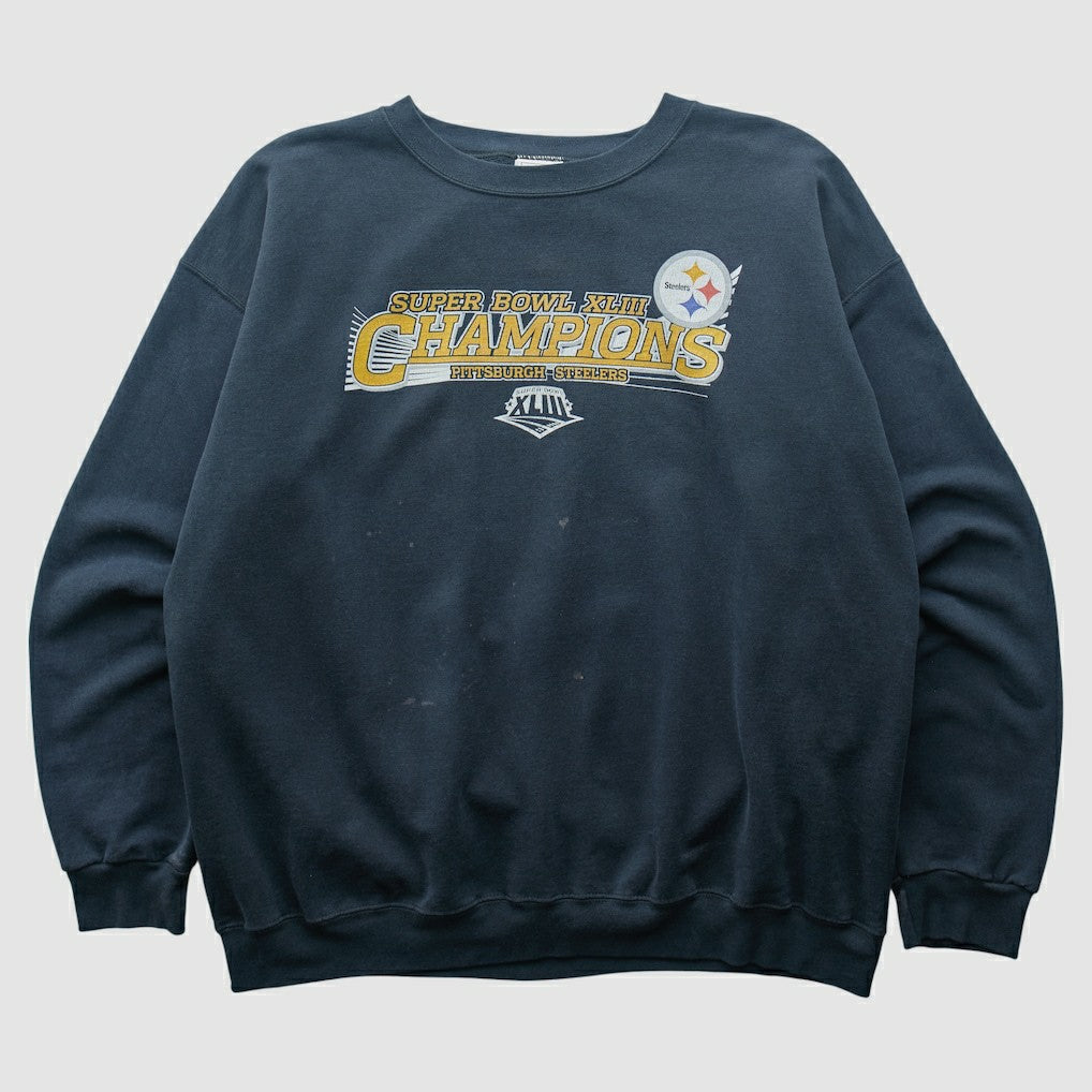 Pittsburgh Steelers NFL 2009 Pullover Sweatshirt - Navy Vintage on sale