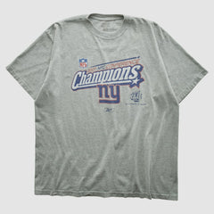 New York Giants Reebok 2007 T-shirt - Heather Gray Vintage sale