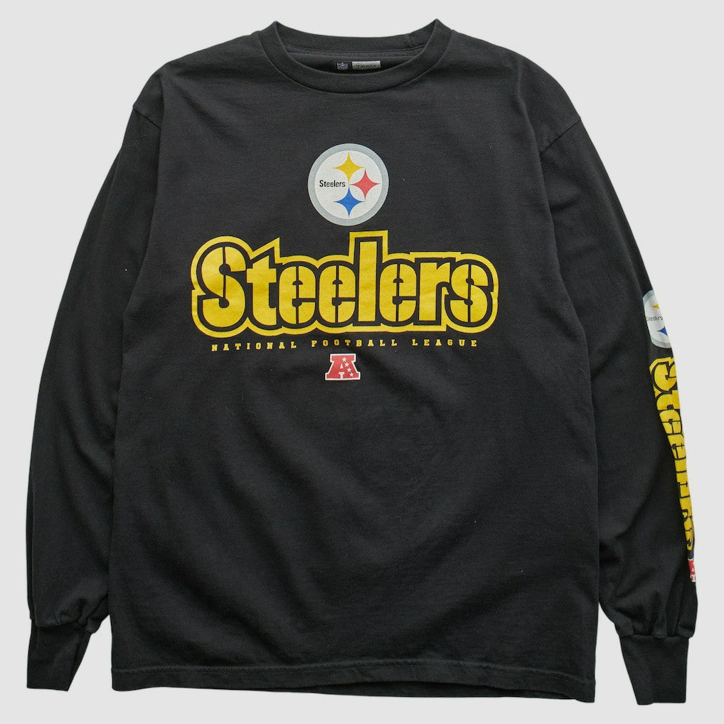 Pittsburgh Steelers NFL 2000s Long Sleeve T-shirt - Black Vintage discount
