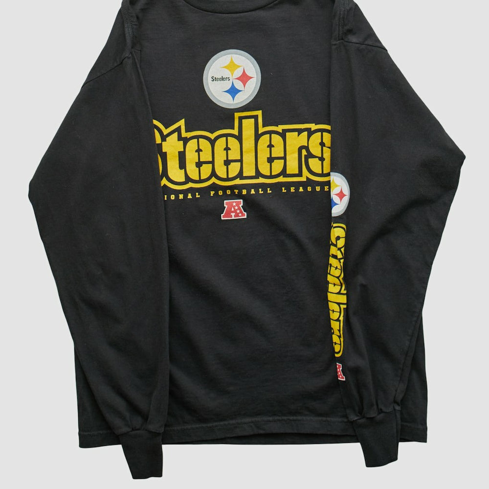 Pittsburgh Steelers NFL 2000s Long Sleeve T-shirt - Black Vintage discount