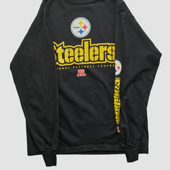 Pittsburgh Steelers NFL 2000s Long Sleeve T-shirt - Black Vintage discount