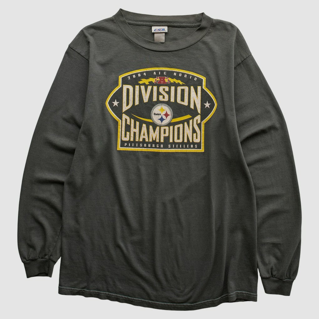 Pittsburgh Steelers CSA 2004 Long Sleeve T-shirt - Charcoal Vintage on sale