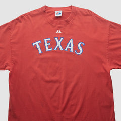 Texas Rangers Majestic 2000s T-shirt Red Vintage