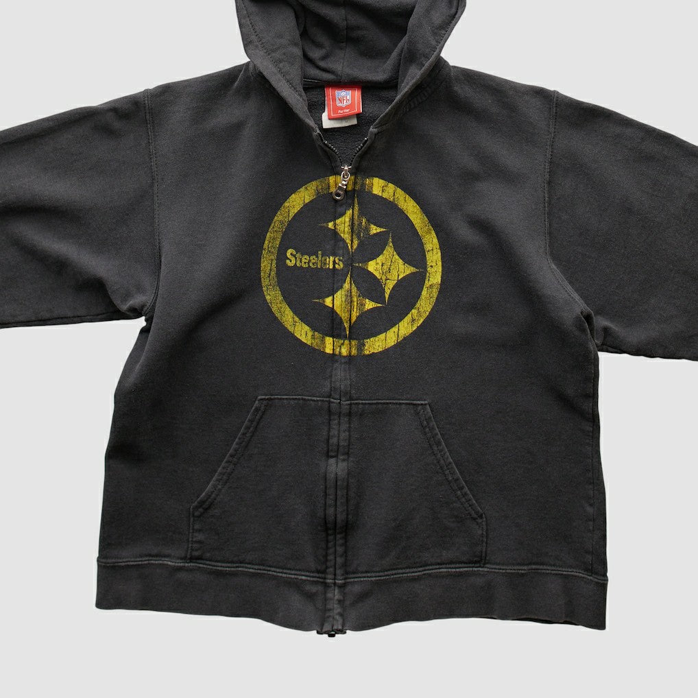Pittsburgh Steelers NFL 2000s Hooded Full Zip Sweatshirt - Black Vintage cheap
