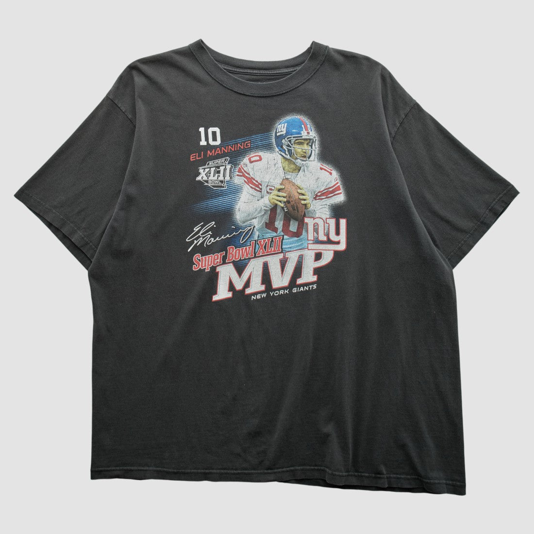 Superbowl XLII MVP Reebok 2008 T-shirt - Black Vintage sale
