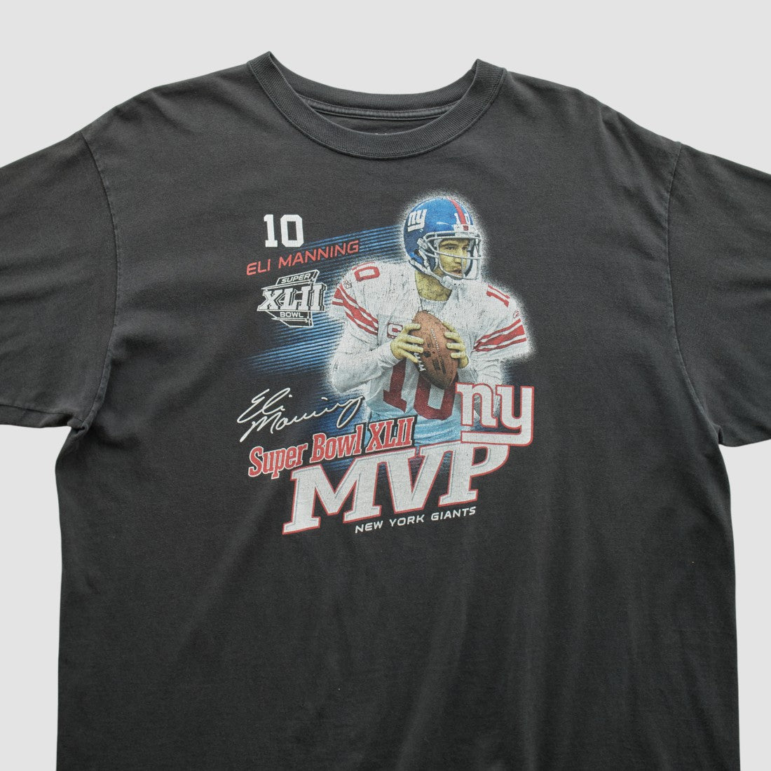 Superbowl XLII MVP Reebok 2008 T-shirt - Black Vintage sale
