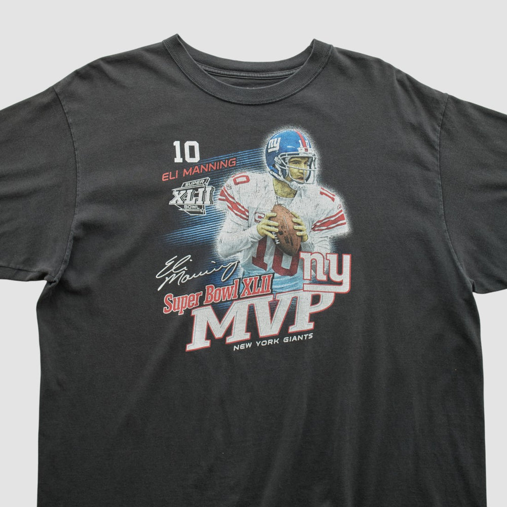 Superbowl XLII MVP Reebok 2008 T-shirt - Black Vintage sale