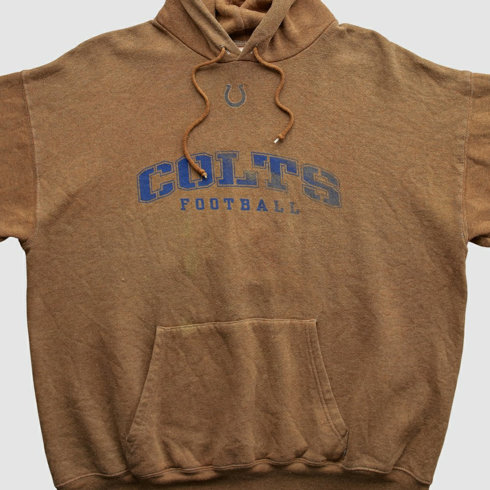 Indianapolis Colts NFL 2000s Hooded Pullover Sweatshirt - Brown Vintage cheap