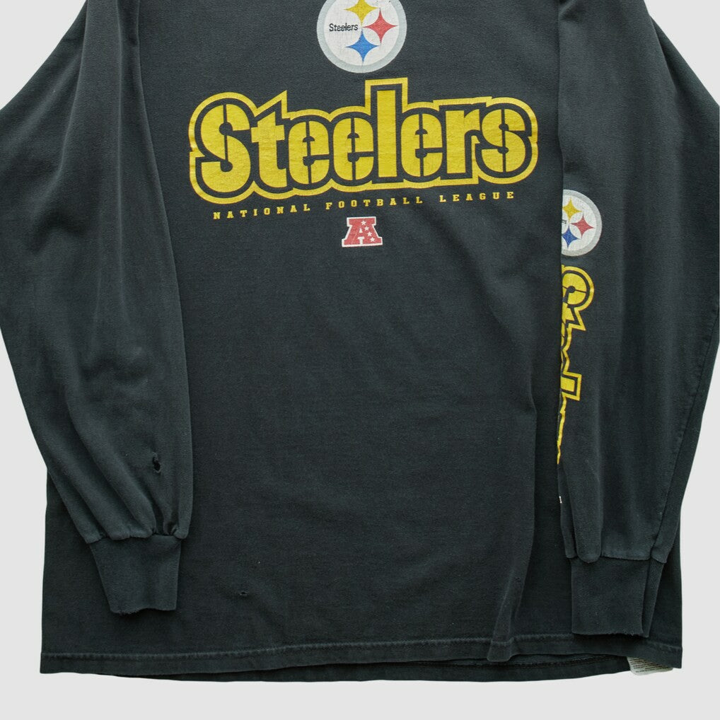 Pittsburgh Steelers NFL 2000s Long Sleeve T-shirt - Black Vintage discount