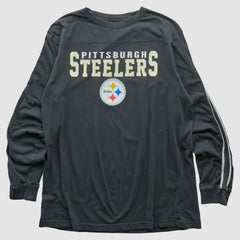 Pittsburgh Steelers Team Edition Apparel 2000s Long Sleeve T-shirt - Charcoal Vintage for sale