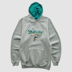 Miami Dolphins NFL 2000s Hooded Pullover Sweatshirt - Heather Gray Vintage for sale