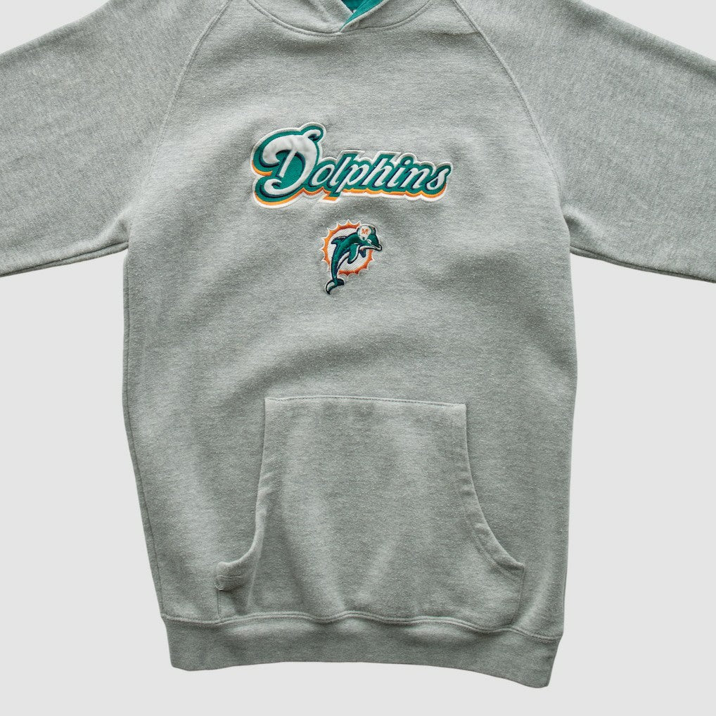 Miami Dolphins NFL 2000s Hooded Pullover Sweatshirt - Heather Gray Vintage for sale