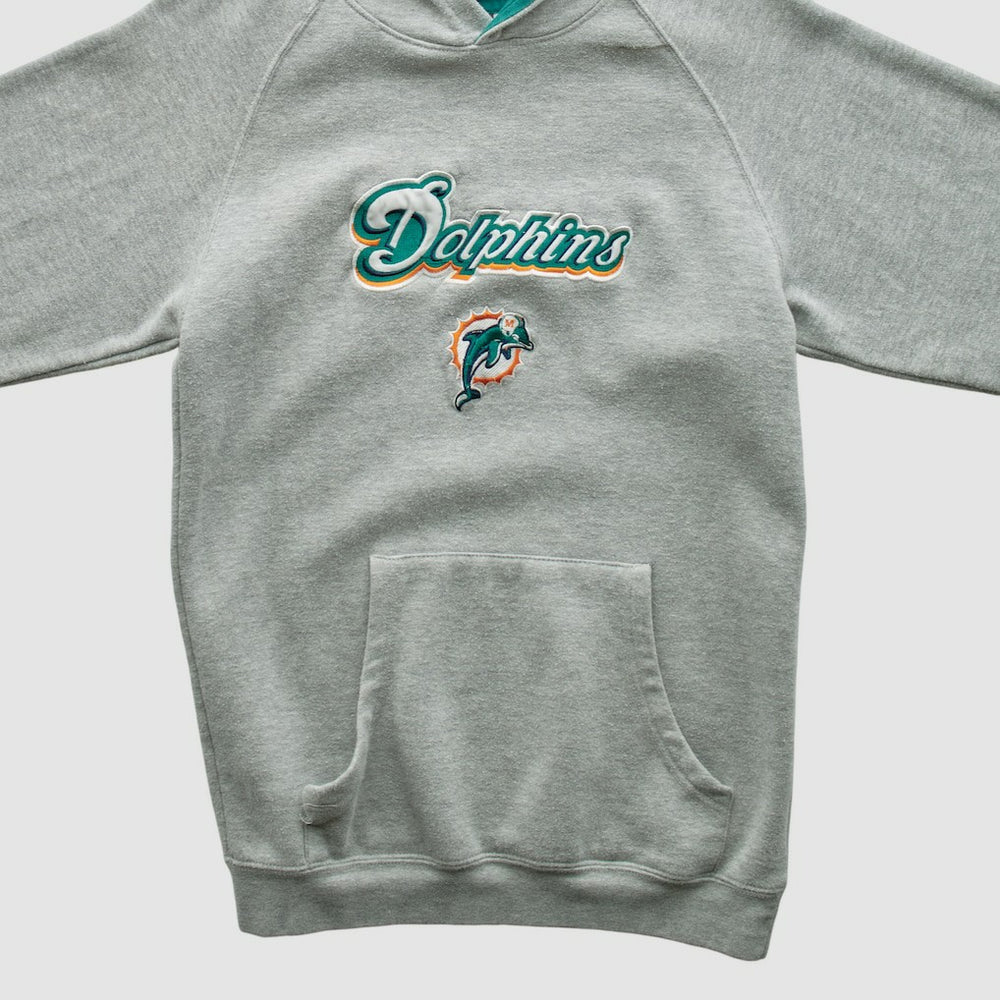 Miami Dolphins NFL 2000s Hooded Pullover Sweatshirt - Heather Gray Vintage for sale