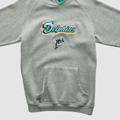 Miami Dolphins NFL 2000s Hooded Pullover Sweatshirt - Heather Gray Vintage for sale