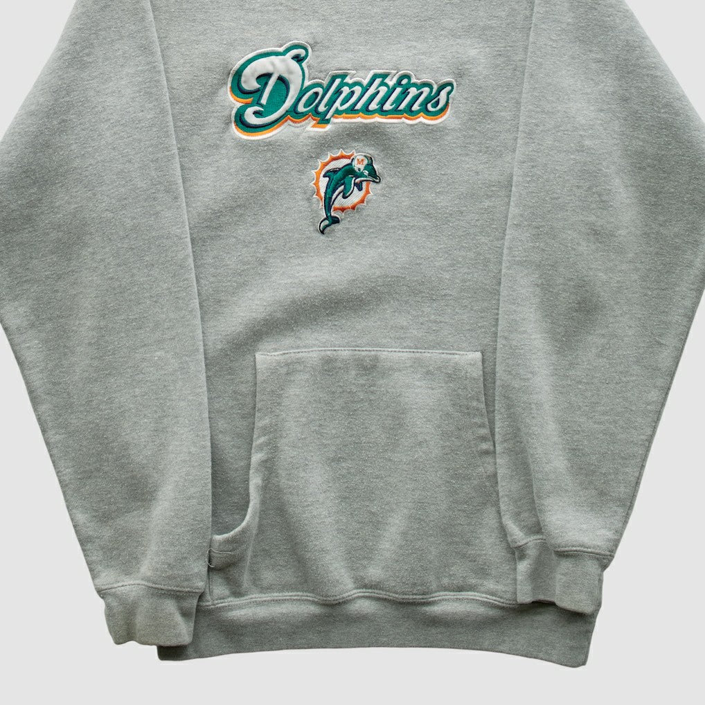 Miami Dolphins NFL 2000s Hooded Pullover Sweatshirt - Heather Gray Vintage for sale
