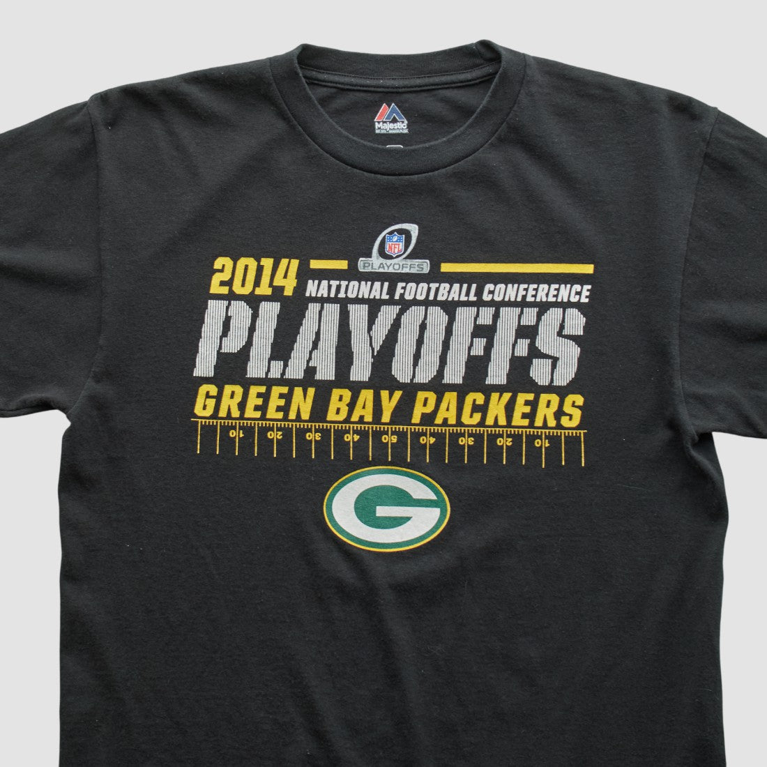 Green Bay Packers Majestic 2014 T-shirt - Black Vintage for sale