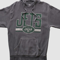 New York Jets NFL 2010s Hooded Pullover Sweatshirt - Dark Heather Gray Vintage discount