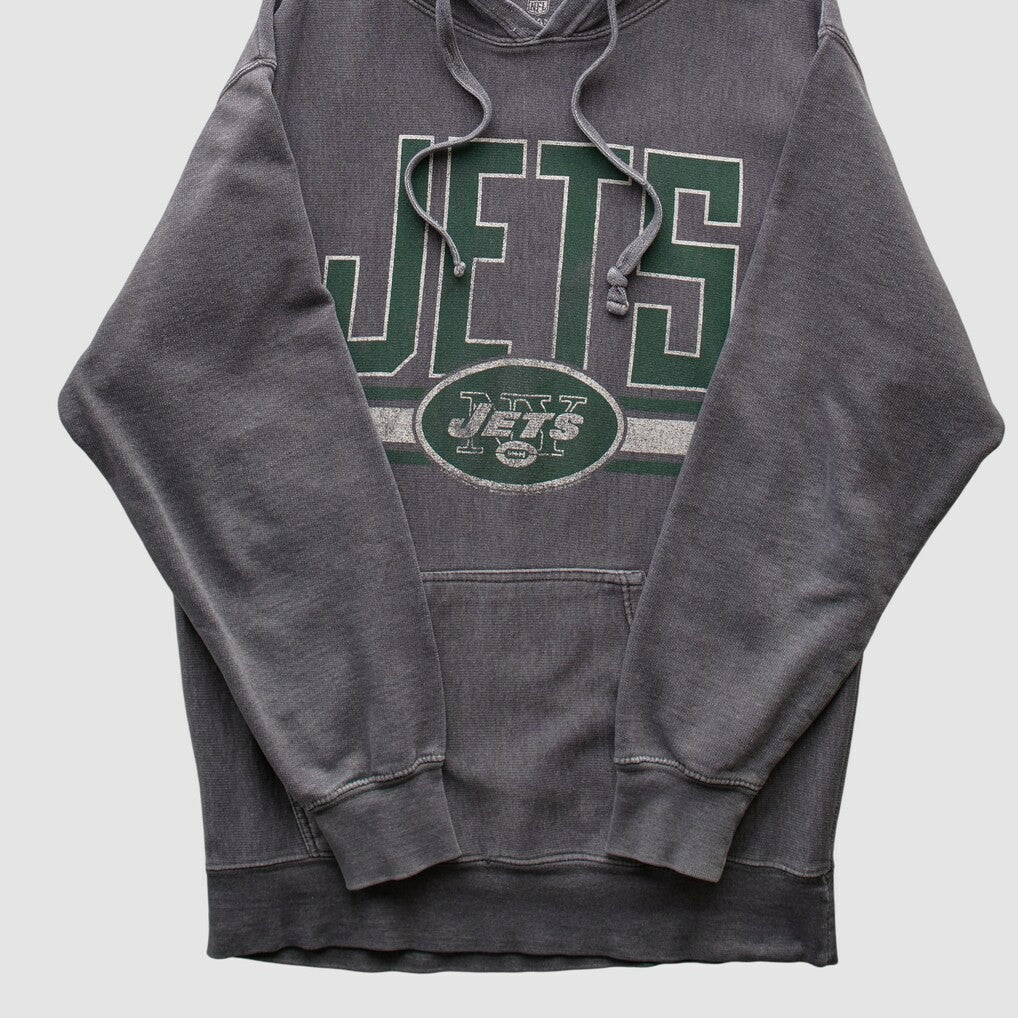 New York Jets NFL 2010s Hooded Pullover Sweatshirt - Dark Heather Gray Vintage discount