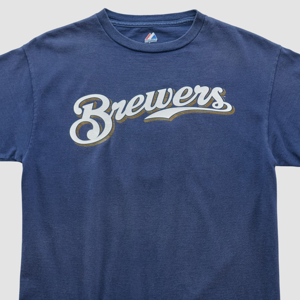 Milwaukee Brewers Majestic 2000s T-shirt Navy Vintage