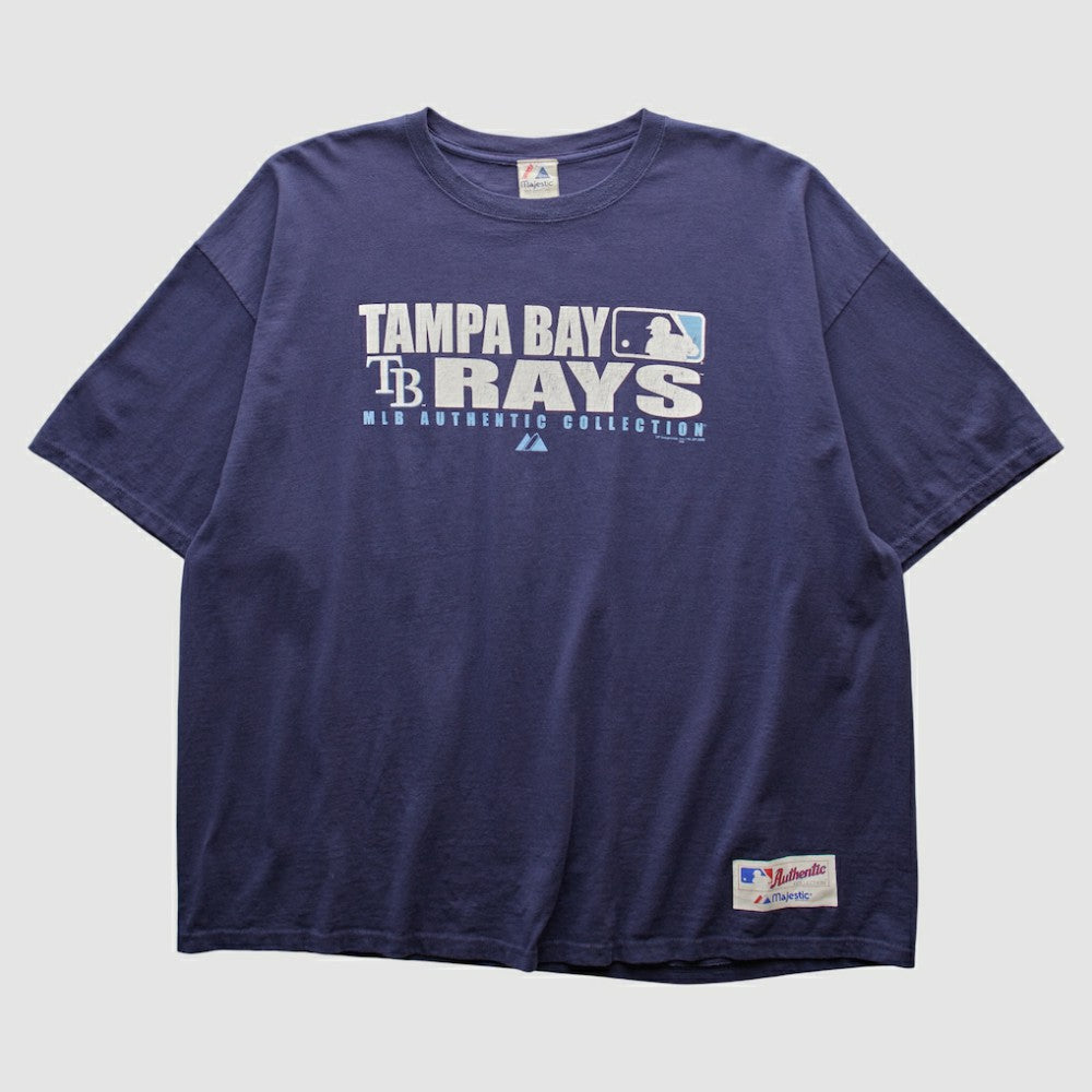 Tampa Bay Rays Majestic 2000s T-shirt Navy Vintage