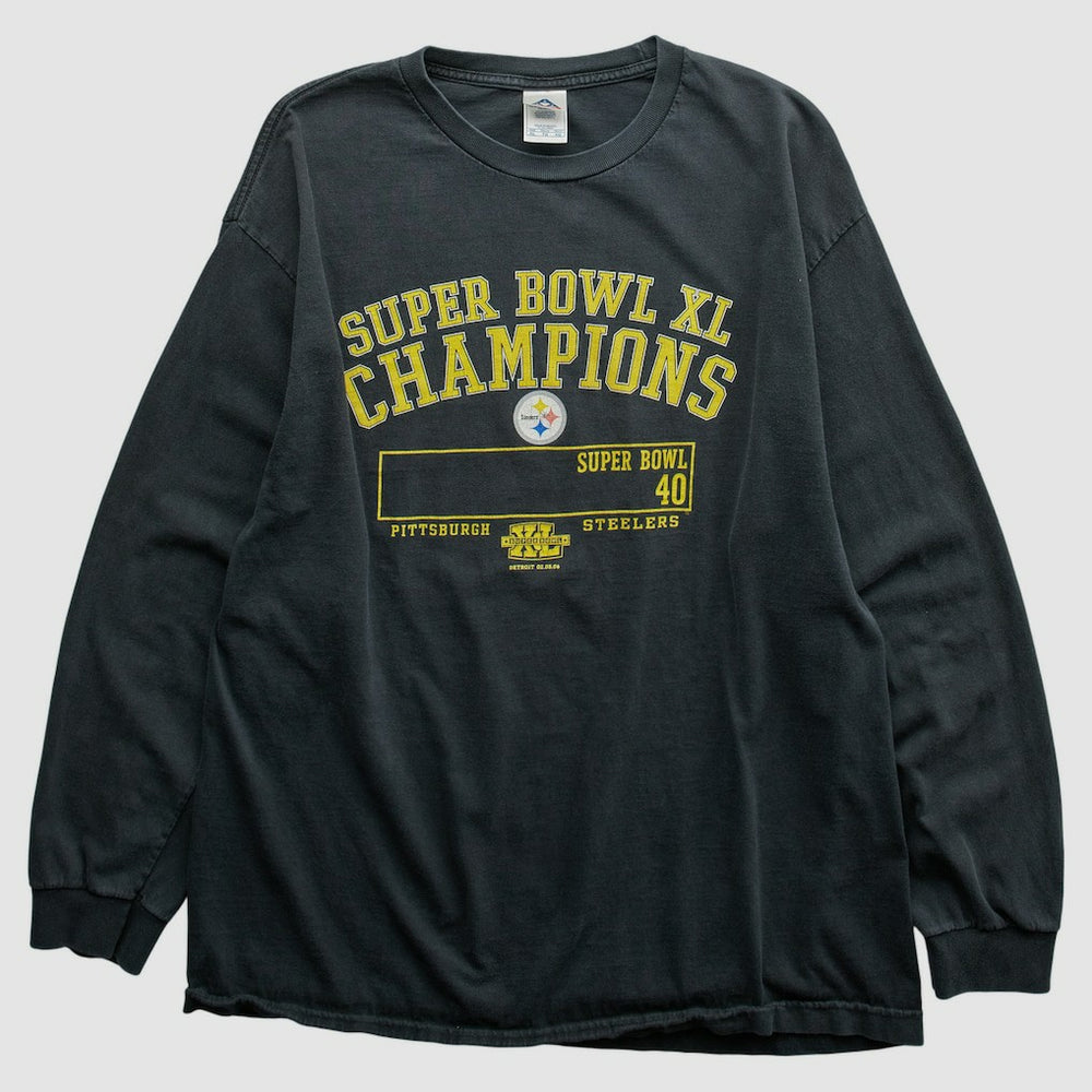 Pittsburgh Steelers Alstyle Apparel 2006 Long Sleeve T-shirt - Black Vintage for sale