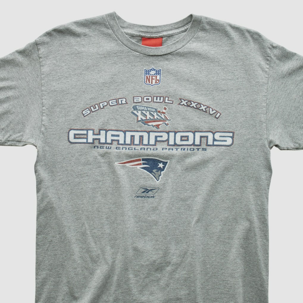 New England Patriots Reebok 2002 T-shirt - Heather Gray Vintage online