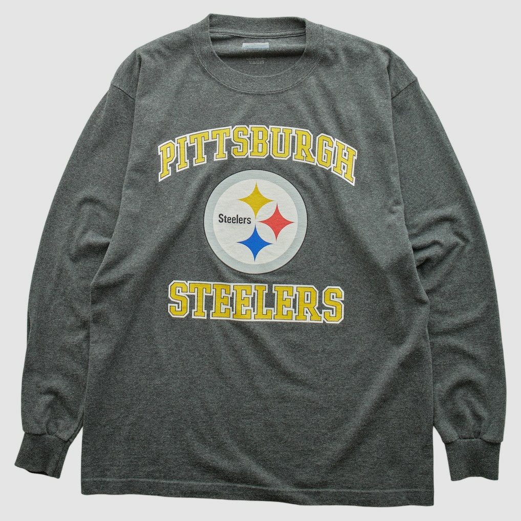 Pittsburgh Steelers 2000s Long Sleeve T-shirt - Dark Heather Gray Vintage for sale
