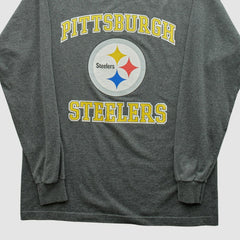 Pittsburgh Steelers 2000s Long Sleeve T-shirt - Dark Heather Gray Vintage for sale