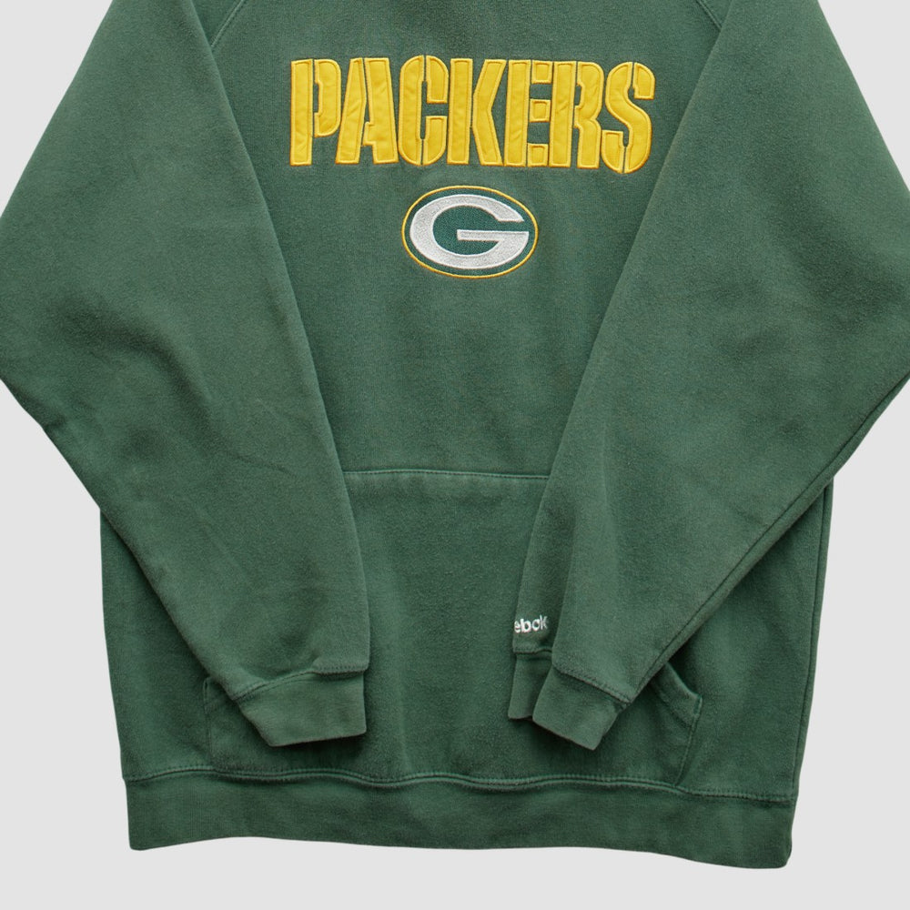 Green Bay Packers Reebok 2000s Hooded Pullover Sweatshirt - Green Vintage for sale