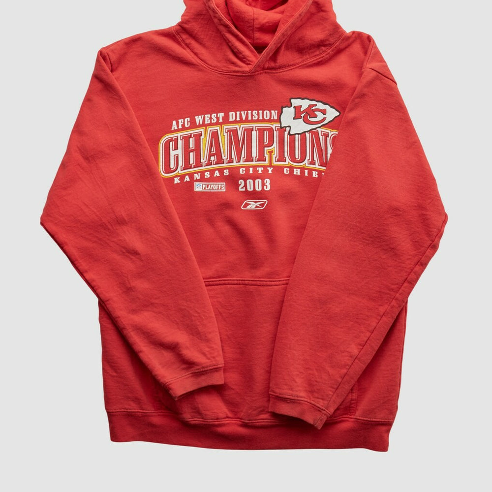 Kansas City Chiefs Reebok 2003 Hooded Pullover Sweatshirt - Red Vintage for sale