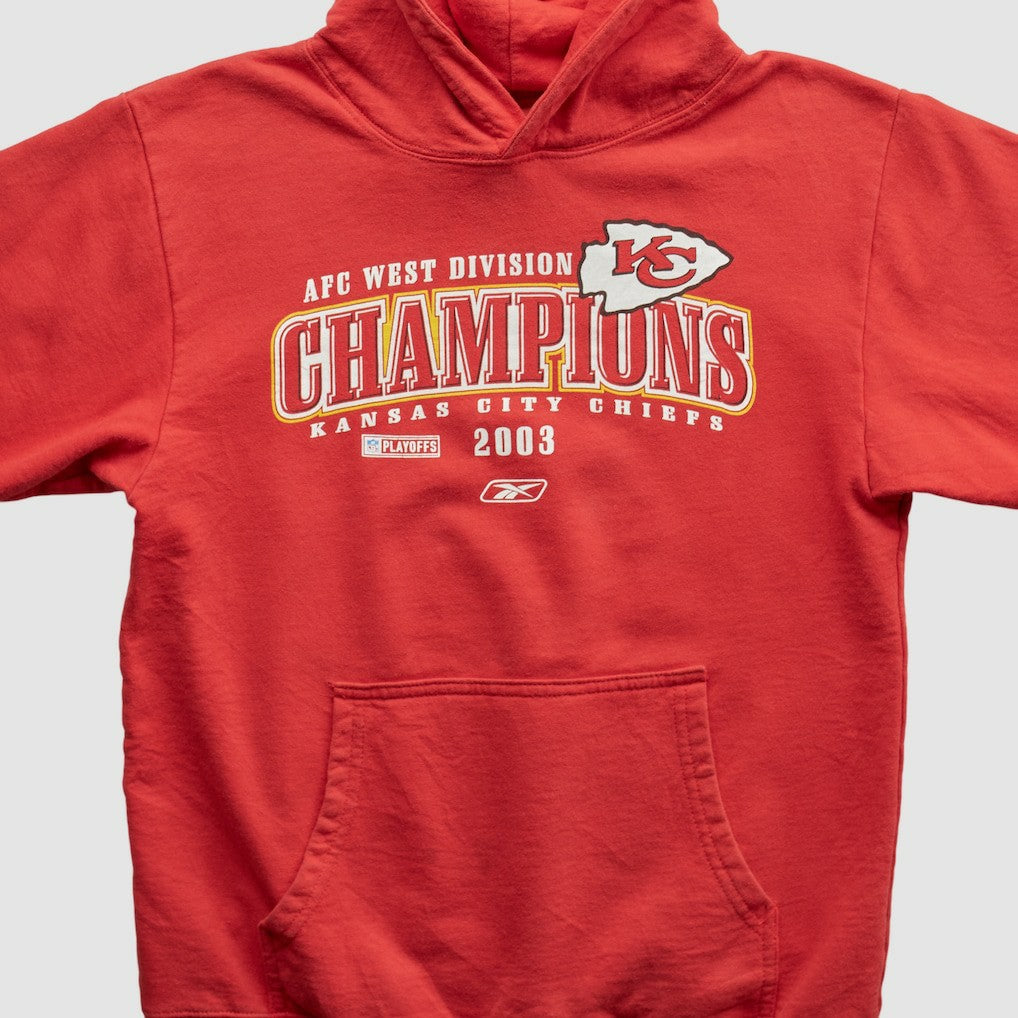 Kansas City Chiefs Reebok 2003 Hooded Pullover Sweatshirt - Red Vintage for sale